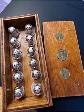 Vintage 12 x Sterling Silver Salt&Pepper Shaker in custom made wooden case